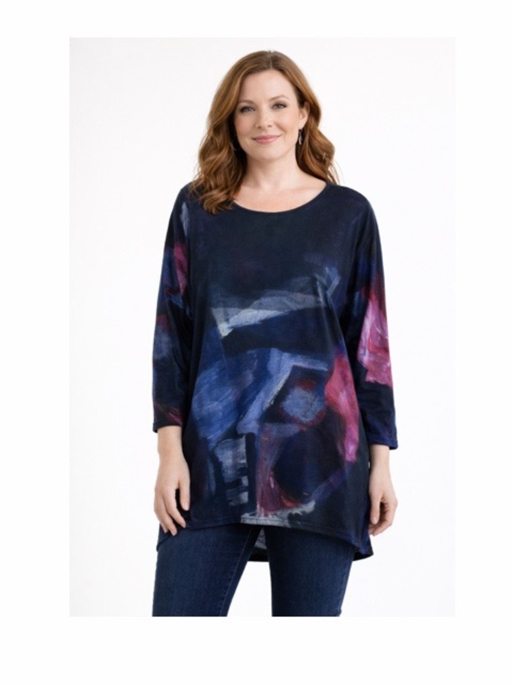 Trisha Tyler Abstract Print Tunic Top